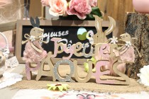 Table Pques 2021 en rose et beige