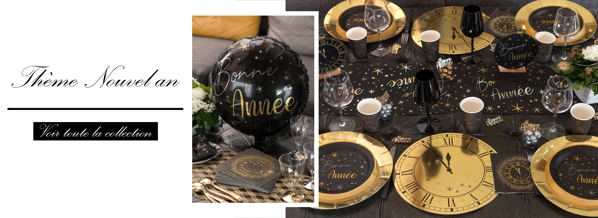 Un nouvel an en noir et or - art de la table  Décoration du nouvel an,  Dîner de réveillon, Soirée du nouvel an