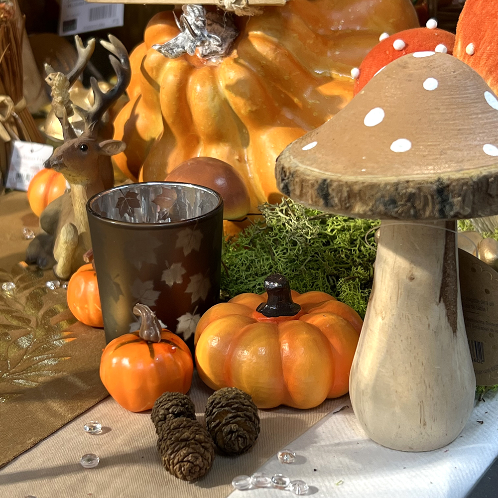 Décoration métallique rouille champignon, décoration d'automne