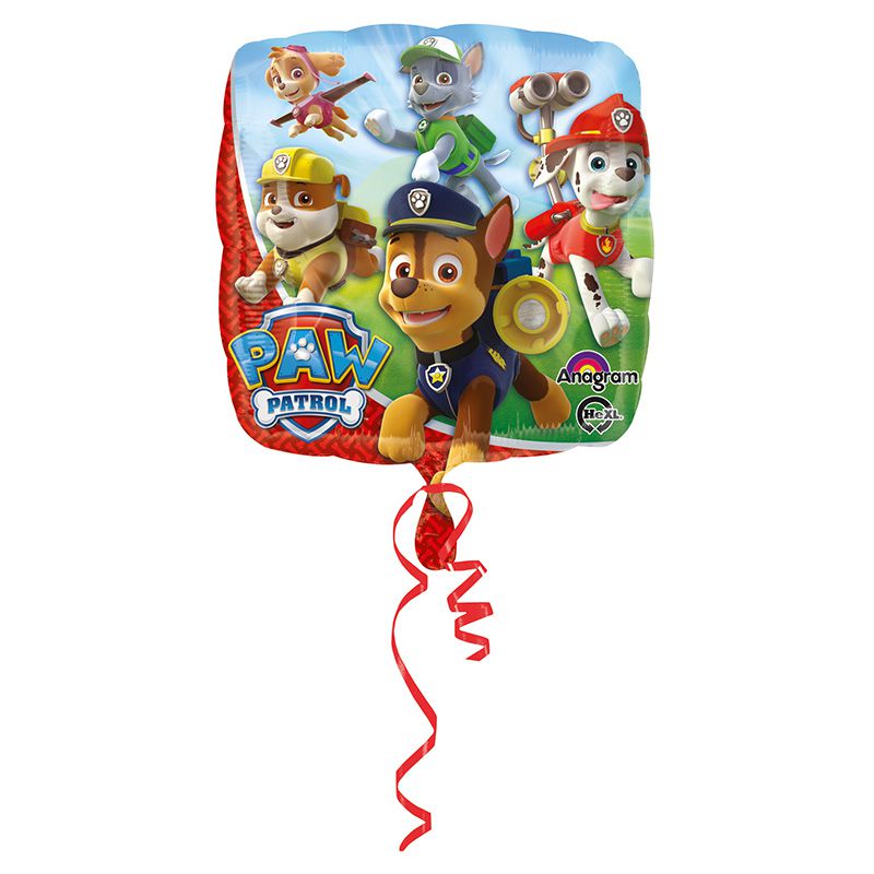 Ballon aluminium La Pat Patrouille Chase Paw Patrol monté sur tige,  pré-gonflé cadeau à emporter anniversaire give away candy cu