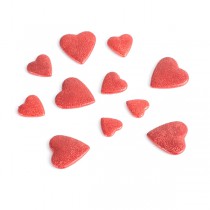 1 SACHET DE 50G DE COEURS 3D - ROUGE