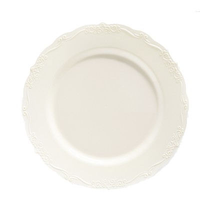 10 ASSIETTES 26 CM STYLE BAROQUE - CRÉME