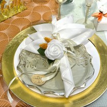 10 ASSIETTES 26CM CLASSIC COLLECTION BLANC OR