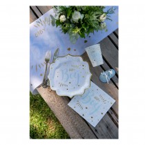 10 ASSIETTES CARTON BABY SHOWER BOY 21CM BLEU