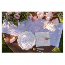 10 ASSIETTES CARTON BABY SHOWER GIRL 21CM ROSE