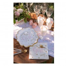 10 ASSIETTES CARTON BABY SHOWER GIRL 21CM ROSE