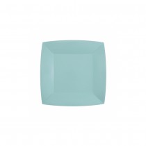 10 ASSIETTES CARTON BIO CARRÉES 18CM BLEU CLAIR