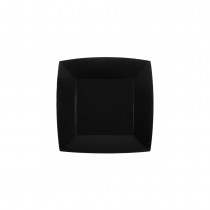 10 ASSIETTES CARTON BIO CARRÉES 18CM NOIR