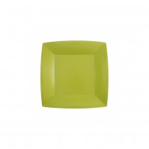 10 ASSIETTES CARTON BIO CARRÉES 18CM VERT KIWI
