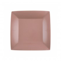 10 ASSIETTES CARTON BIO CARRÉES 23CM ROSE GOLD