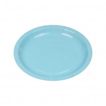 10 ASSIETTES CARTON BIO ROND 20CM BLEU CLAIR