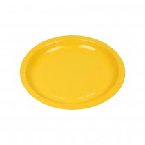 10 ASSIETTES CARTON BIO ROND 20CM JAUNE