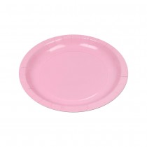 10 ASSIETTES CARTON BIO ROND 20CM ROSE