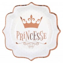 10 ASSIETTES CARTON PRINCESSE 21CM ROSE GOLD