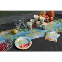 10 ASSIETTES CARTON ROND RETRAITE PLAGE Ø22.5CM