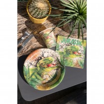 10 ASSIETTES CARTON T-REX JURASSIC Ø22.5CM VERT