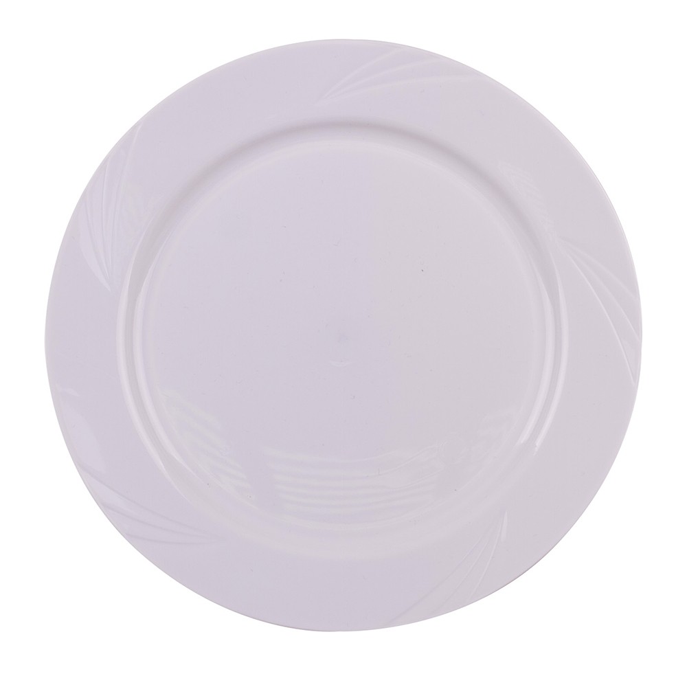 10 ASSIETTES RÉUTILISABLES ET INCASSABLES 26CM BLANC