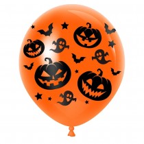 10 BALLONS LATEX CHAT NOIR 30CM ORANGE