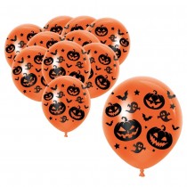 10 BALLONS LATEX CHAT NOIR 30CM ORANGE