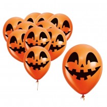 10 BALLONS LATEX CITROUILLE MOQUEUSE 30CM ORANGE