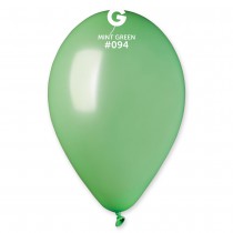 10 BALLONS LATEX MÉTAL BIO 33CM VERT MENTHE