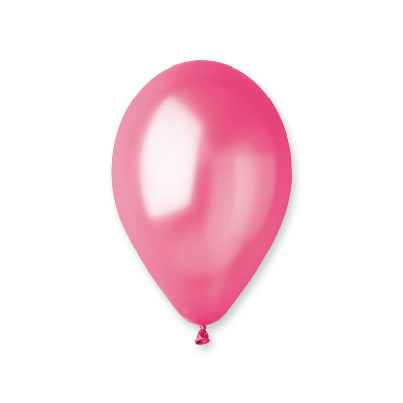 10 BALLONS LATEX MÉTALLISÉS BIO 33CM FUCHSIA