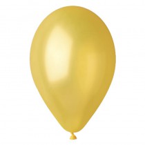 10 BALLONS MÉTALLISÉS JAUNE BIO 30 CM