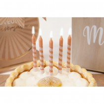 10 BOUGIES ANNIVERSAIRE ÉCLAT AVEC BOBÈCHES 7.8CM