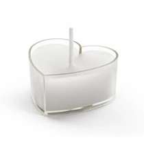 10 BOUGIES CHAUFFE-PLAT CIRE CŒUR 4CM BLANC