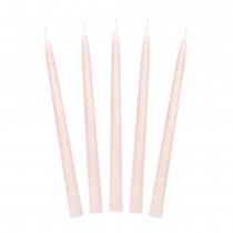 10 BOUGIES FLAMBEAUX CONIQUE 5H 24CM NUDE