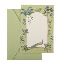 10 CARTONS INVITATION ENVELOPPE PAON TROPICAL VERT