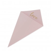 10 CORNETS CARTON LOVE OR 20X11CM ROSE