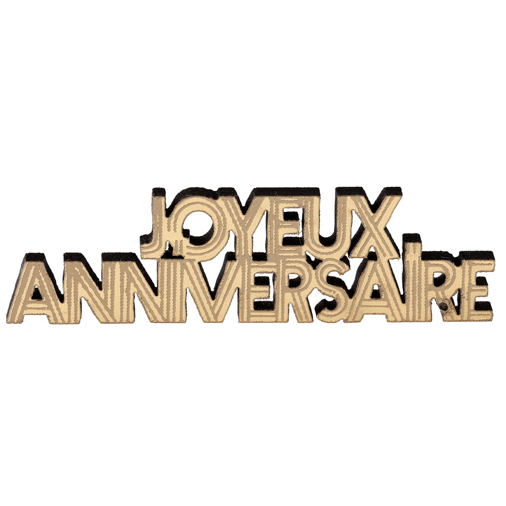 Banderole Joyeux Anniversaire Or/blanc - décoration