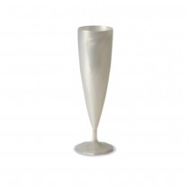 10 FLÛTES À CHAMPAGNE RÉUTILISABLES 13.5CL NACRÉ