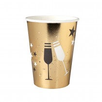 10 GOBELETS CARTON ANNÉE CHAMPAGNE 27CL OR