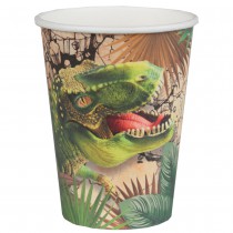 10 GOBELETS CARTON T-REX JURASSIC 20CL VERT