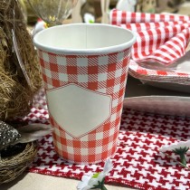 10 GOBELETS CARTON VICHY 27CL ROUGE