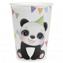 10 GOBELETS PANDA ANNIVERSAIRE CARTON 7.8X9.7CM