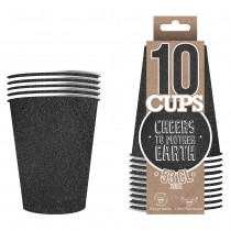 10 GOBELETS XL EN CARTON 53CL - GLITTER NOIR