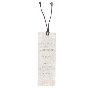 10 MARQUE-PAGES CARTON COMMUNION 5X15CM LIN
