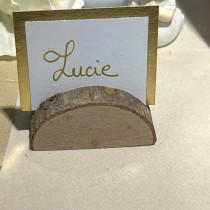 10 MARQUE-PLACES BLANC BORD DORÉ 9.5X5.5CM