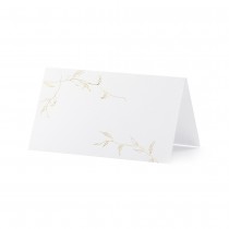 10 MARQUE-PLACES BLANC BRANCHES DORÉES 9.5X5.5CM