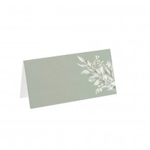 10 MARQUE-PLACES BOTANIQUE 8X4CM VERT DE GRIS