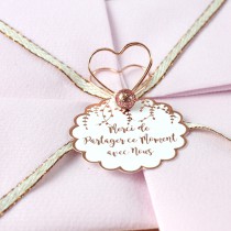 10 MARQUE-PLACES COEURS OR ROSE 2,5 CM