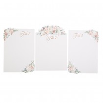 10 MARQUE-TABLES CARTON BOTANIC ROSE GOLD 14X21CM