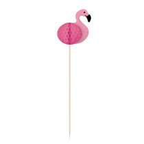 10 PICS FLAMANT ROSE ALVÉOLÉ ALOHA FLAMINGO 19CM