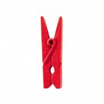 10 PINCES À LINGE BOIS 2.5CM ROUGE