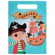 10 SACS DE FÊTE PAPIER COCO LE PIRATE 16.5X23CM