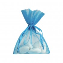 10 SACS ORGANZA 7.5X10CM TURQUOISE