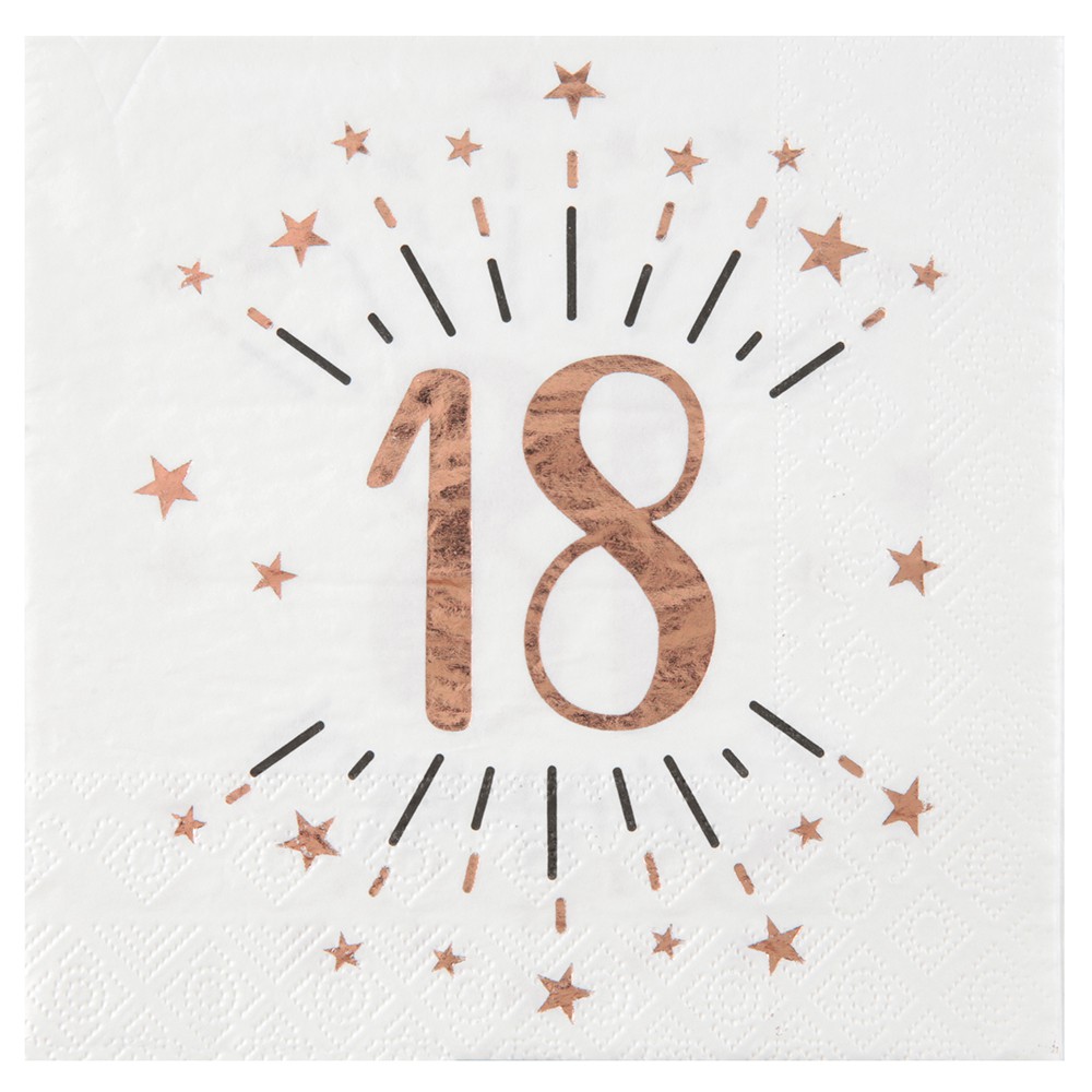 Serviettes papier 40 ans rose gold - Deco anniversaire 40 ans